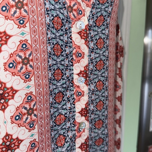 Westport 1962 Red/Pink/Blue Pattern Boho Lace Back Sleeveless Top Plus Size 2x - Picture 5 of 11